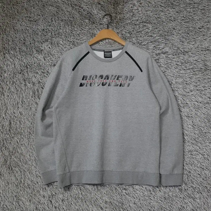 [BUNJANG] Discovery Big Logo Sweatshirt Grey / 디스커버리 빅로고 스타일 회색 맨투맨 티셔츠 2200037