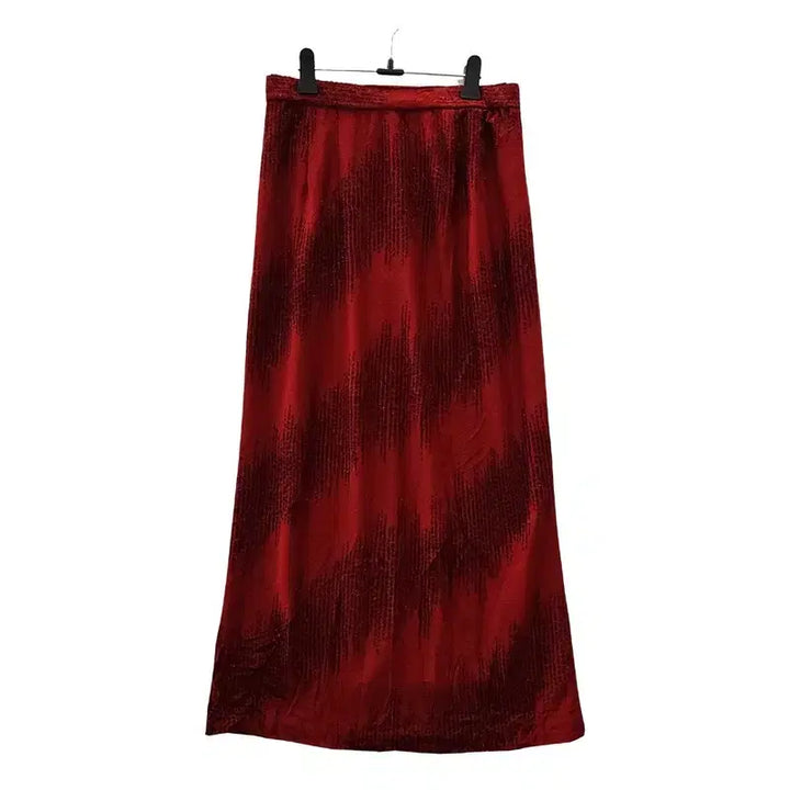 [BUNJANG] Vintage Japanese Gradient Bead Long Skirt / 빈티지 그라데이션 비즈 레드 롱스커트  MADE IN JAPAN