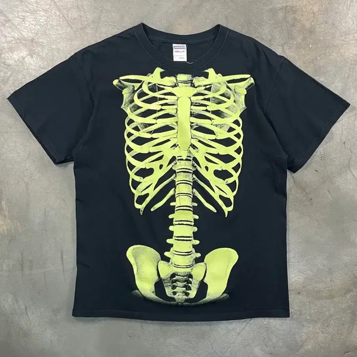 [BUNJANG] Vintage Skeleton Short Sleeve T-Shirt / 빈티지 스켈레톤 반팔 티셔츠
