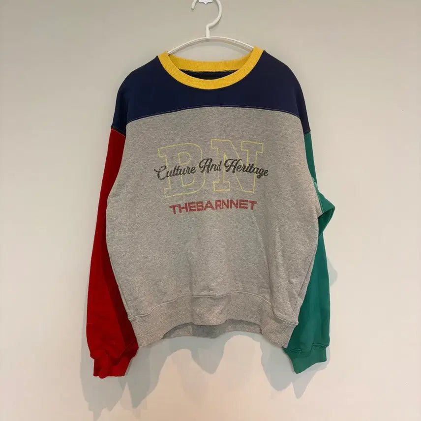 [BUNJANG] TheBarnet Colorblock Sweatshirt / 더바넷 컬러블록 맨투맨