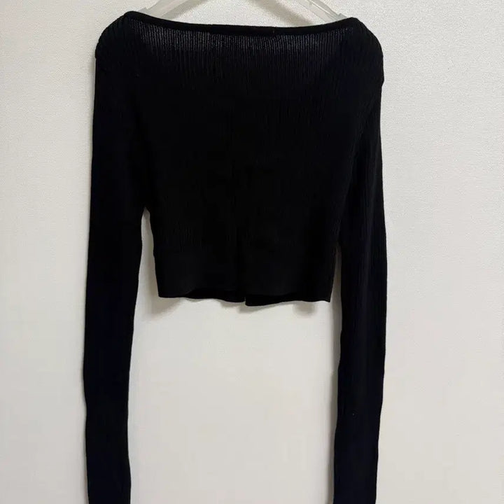 [BUNJANG] Bohemian Seoul Micro Mini Ribbed Cardigan Black / 보헤미안서울 MICRO MINI RIBBED CARDIGAN BLACK