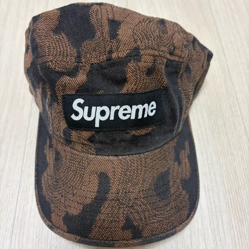 [BUNJANG] Supreme Flame Jacquard Denim Camp Cap Washed Black 23SS / (새상품) 슈프림 플레임 자카드 데님 캠프캡 워시드블랙 23SS