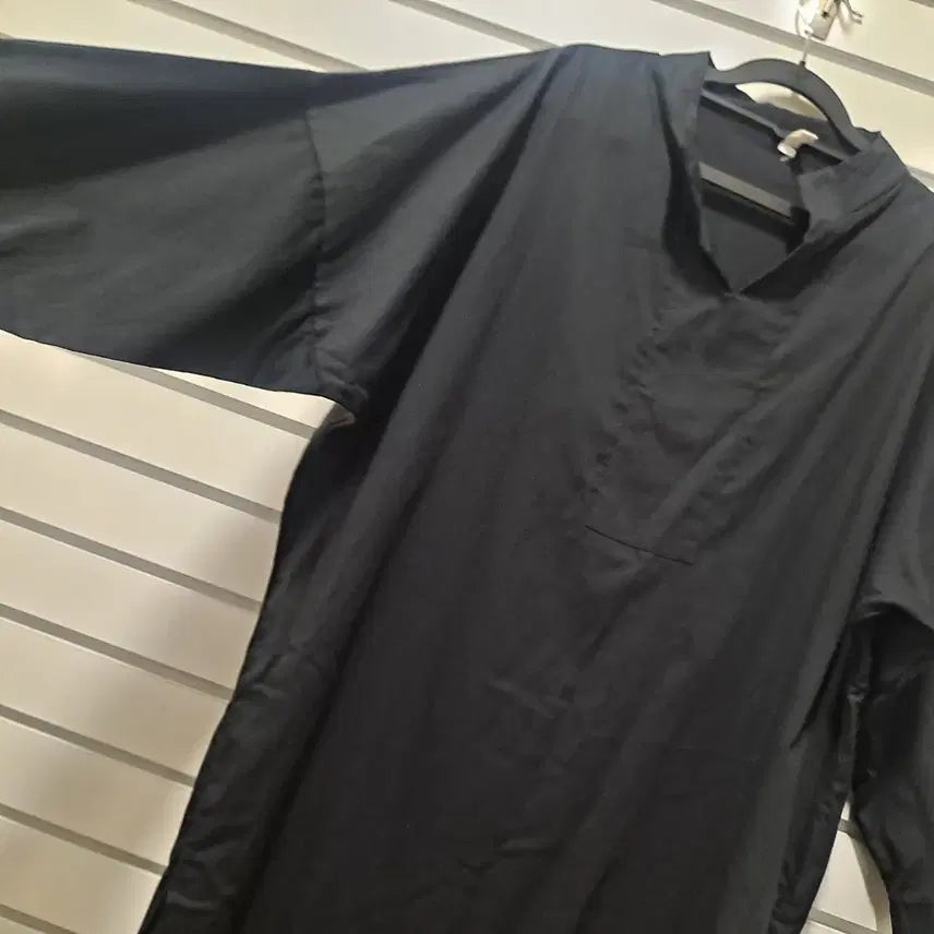 [BUNJANG] Black Batwing Fit Long Shirt Maxi Dress (Free Size) / 블랙 가오리핏 롱 셔츠 박시원피스 F /옷장꾸미기