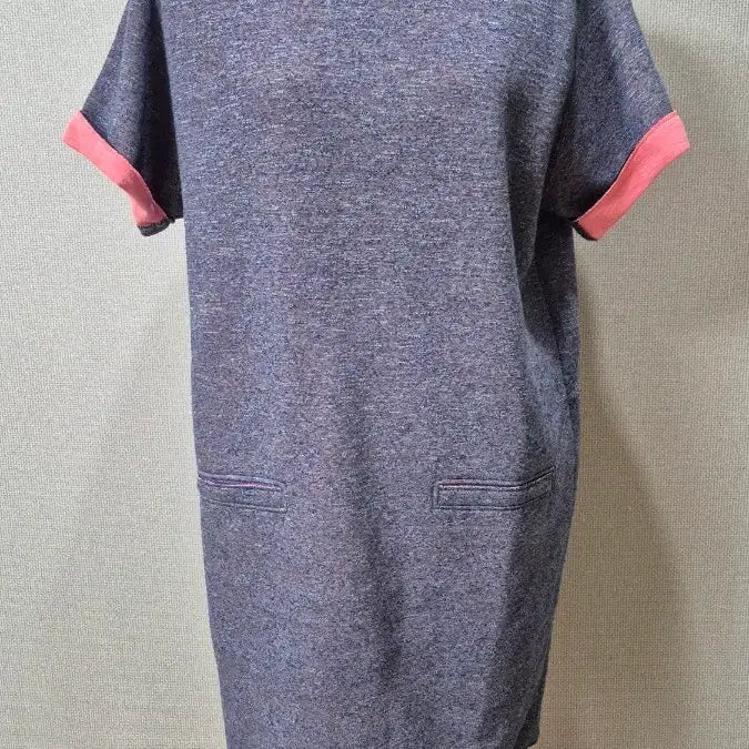[BUNJANG] A-11 SJ Color Block Short Sleeve Midi Dress / A-11 SJ SJ 배색 포인트 반팔 원피스