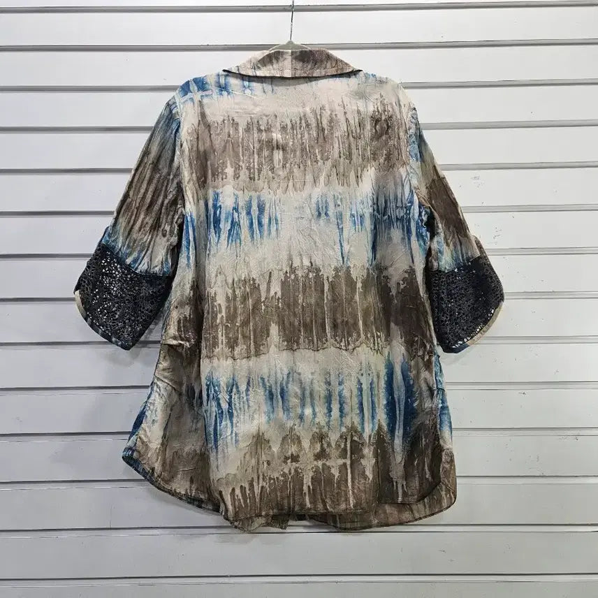 [BUNJANG] Yoon Soon Young In-gyeon Net Point 3/4 Sleeve Long Blouse / 윤순영 인견 그물포인트 칠부소매 롱블라우스/보물찾기천사