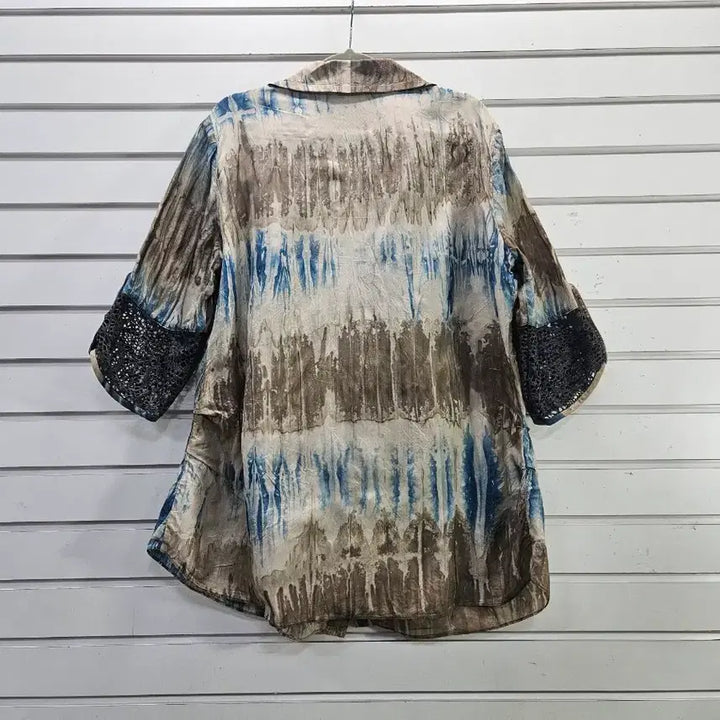 [BUNJANG] Yoon Soon Young In-gyeon Net Point 3/4 Sleeve Long Blouse / 윤순영 인견 그물포인트 칠부소매 롱블라우스/보물찾기천사