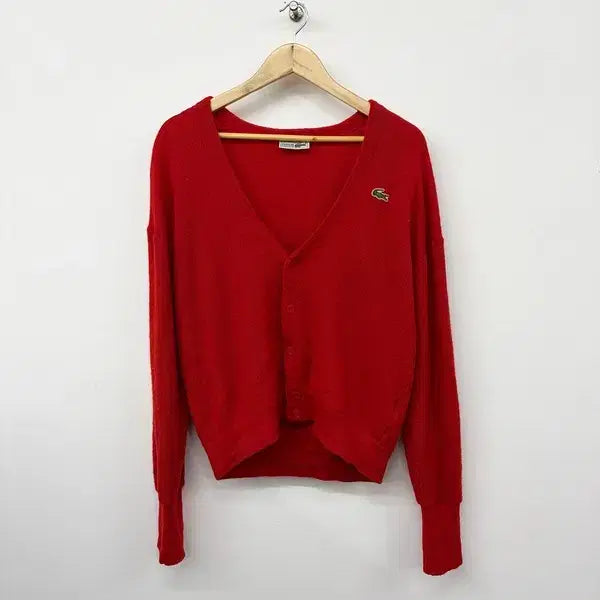 [BUNJANG] Lacoste Minimal Signature Logo Knit Cardigan / 라코스테 미니멀 시그니처 로고 니트 가디건 PN9876