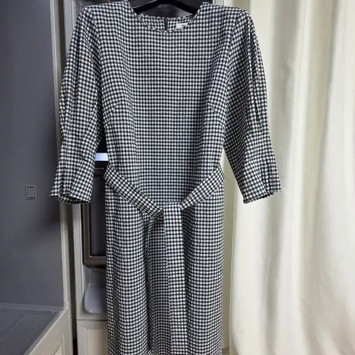 [BUNJANG] Beanpole Green Check 3/4 Sleeve Dress / 빈폴 그린 체크원피스