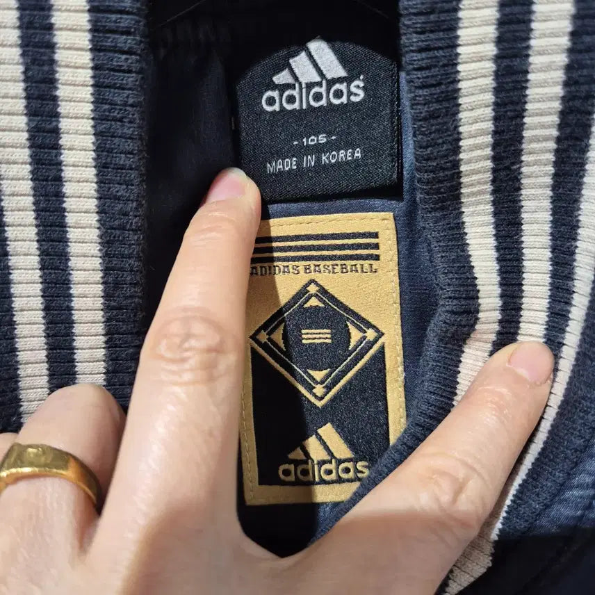 [BUNJANG] Adidas Blue Color Block Baseball Jacket / 아디다스 블루 배색 야구 점퍼