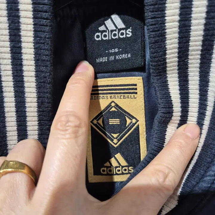 [BUNJANG] Adidas Blue Color Block Baseball Jacket / 아디다스 블루 배색 야구 점퍼