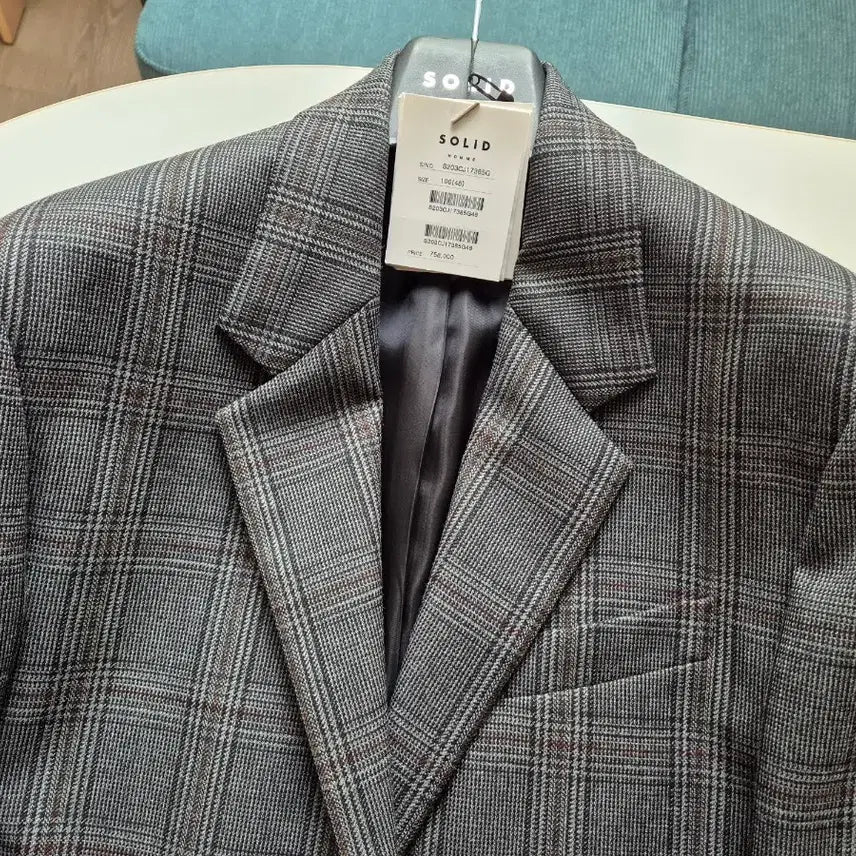 [BUNJANG] Solid Homme Check Blazer and Slacks Set / 솔리드옴므 체크 셋업(블레이저, 슬랙스)