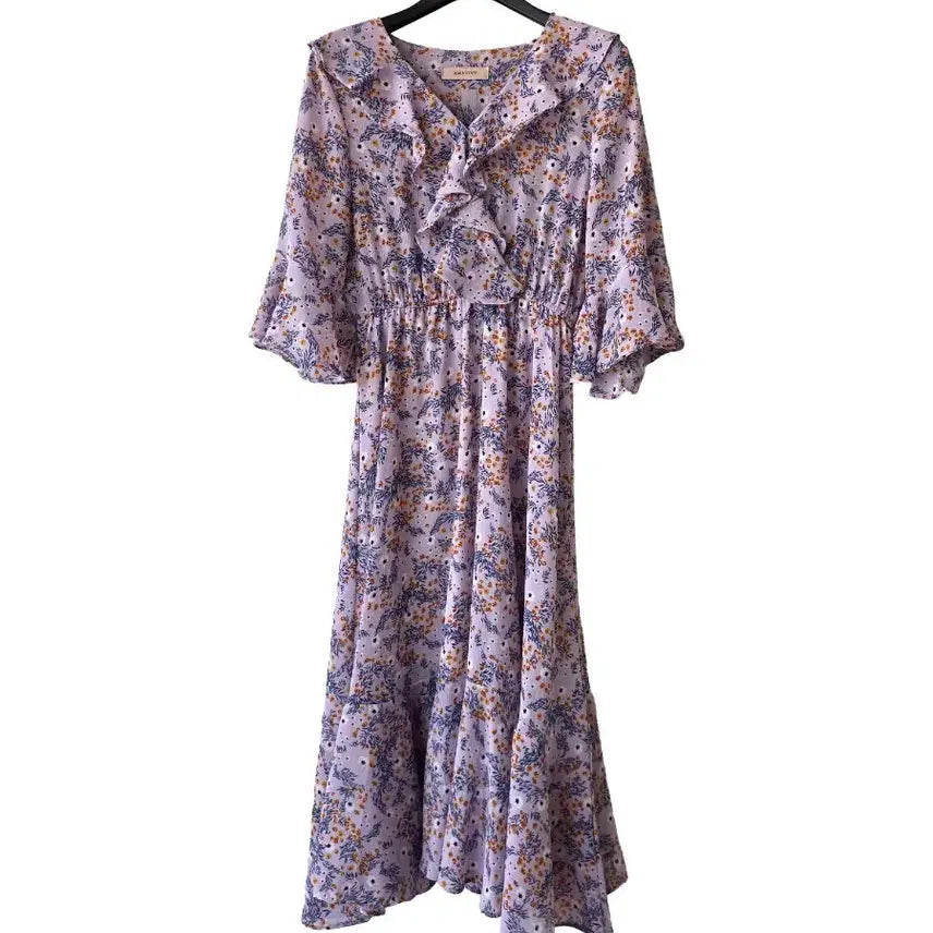[BUNJANG] Lavender Chiffon Banding Dress / F/연보라 시폰 밴딩 원피스