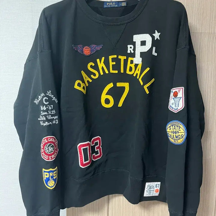 [BUNJANG] Polo Patchwork Sweatshirt L / 폴로 패치워크 스웻셔츠