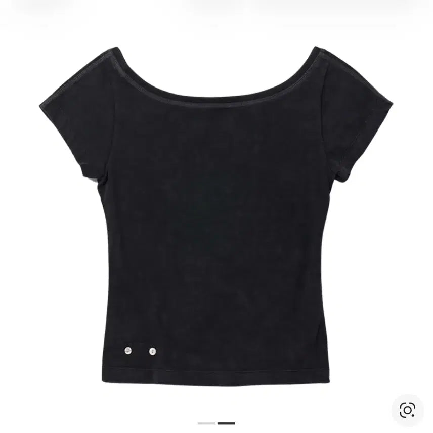 [BUNJANG] Mischief Bleached Wide Neck T-Shirt Washed Black Off-Shoulder / 미스치프 블리치드 와이드 넥 티셔츠 워시드 블랙 오프숄더