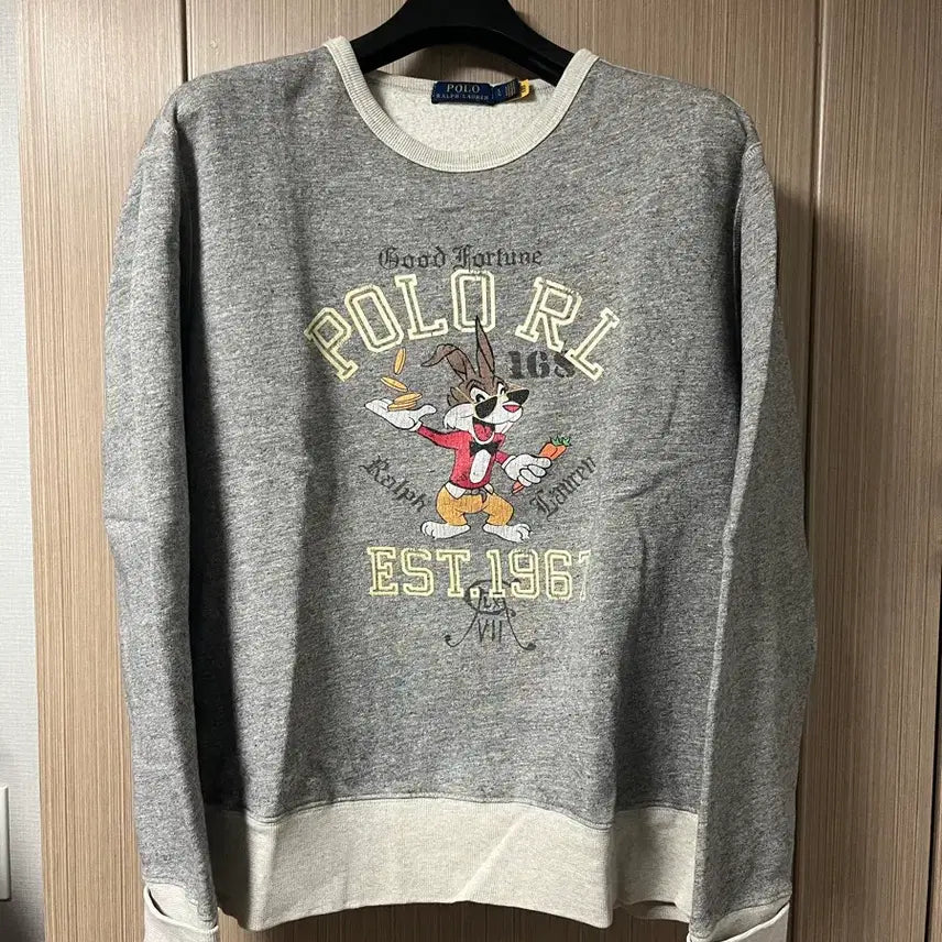 [BUNJANG] Polo Printing Two-Tone Sweatshirt / 폴로 프린팅 투톤 스웻셔츠 맨투맨