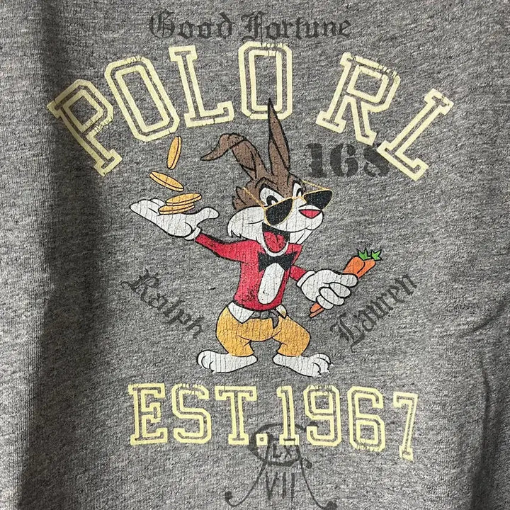 [BUNJANG] Polo Printing Two-Tone Sweatshirt / 폴로 프린팅 투톤 스웻셔츠 맨투맨