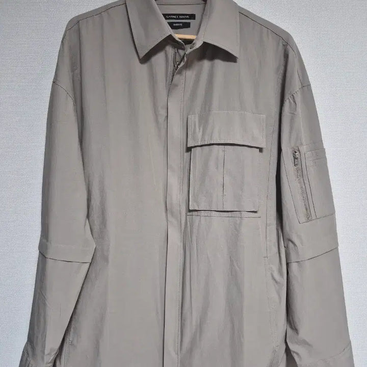[BUNJANG] Garnet Homme Oversized Shirt-Jacket Beige (Size 105) / 가넷옴므 오버핏 셔츠형 지퍼자켓 베이지 105