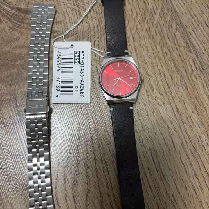 [SOLD OUT] 카시오 MTP-B145D 레드 다이얼 시계 + 메탈밴드