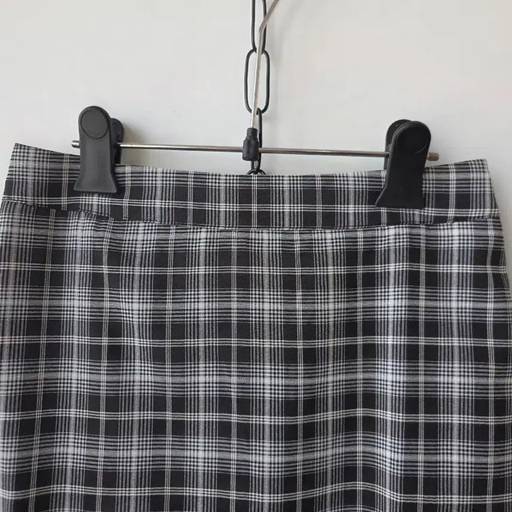 [BUNJANG] Checkered Skirt with Back Banding / S/뒷밴딩 체크 스커트/새제품