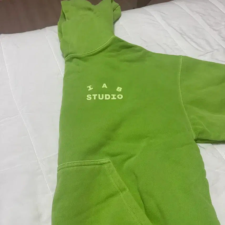 [BUNJANG] Iab Studio Apple Green Hoodie L / 아이앱 스튜디오 애플 그린 후드티 L