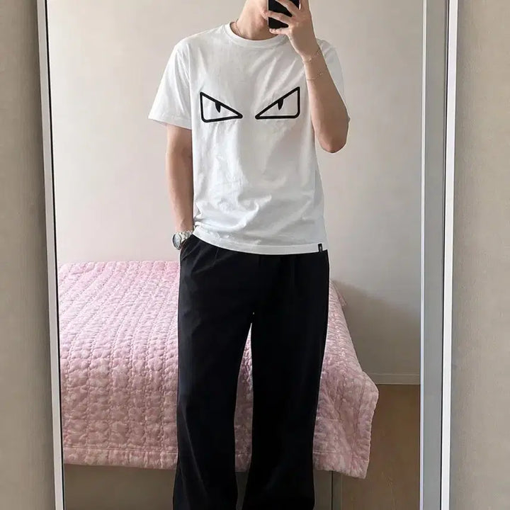 [BUNJANG] Fendi Monster Print T-Shirt White L Unisex / 펜디 몬스터 반팔티 화이트 L 남녀공용 가능