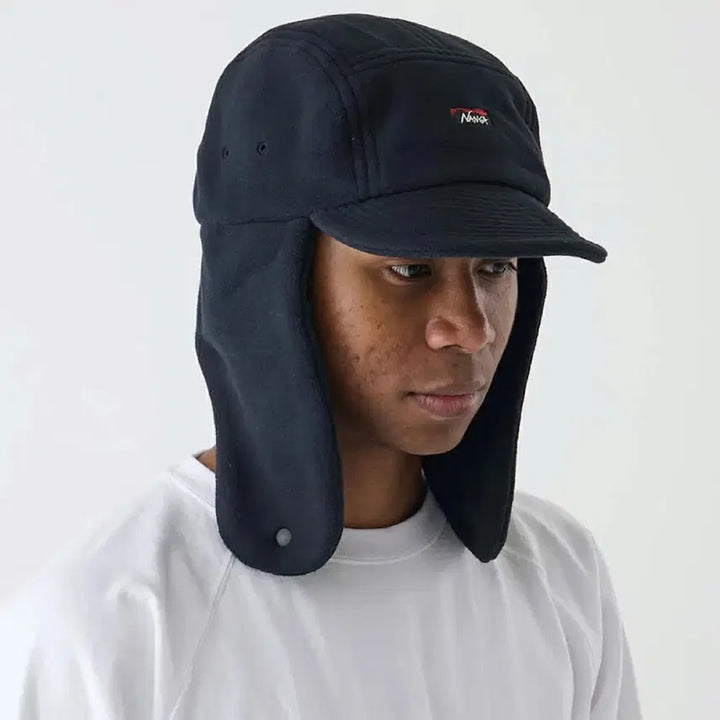 [BUNJANG] NANGA Polartec Ear Flap Cap Hat Black / NANGA 난가 폴라텍 이어 플랩 캡 모자 블랙