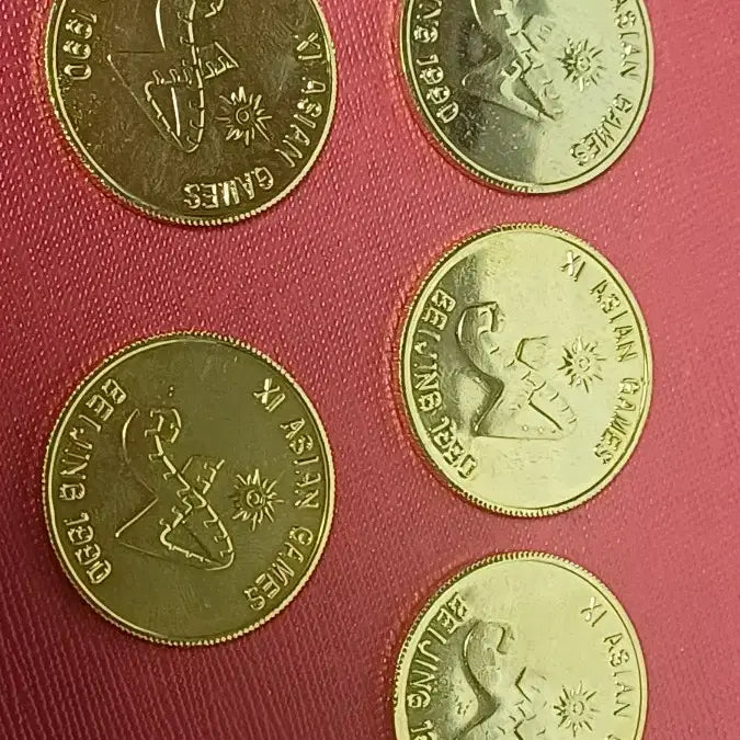 [BUNJANG] 1990 Beijing Asian Games Commemorative Coin Set (5 Coins) / 1990년 북경 아시안게임 기념 주화5개 일괄판매합니다