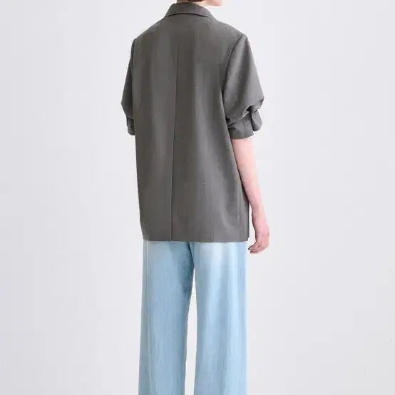 [BUNJANG] TIME Wool Blend Back Slit Open Jacket / TIME 울 블렌드 백 슬릿 오픈 자켓 82(55) 새상품
