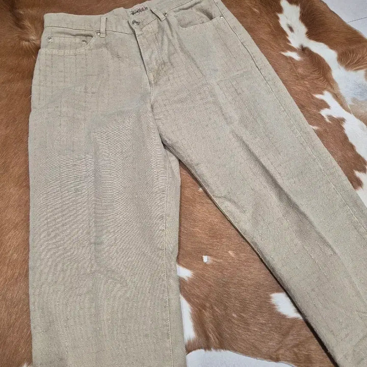 [BUNJANG] Stussy Big Ol Jeans Needle Punch Khaki Beige / [32] 스투시 빅 올 진 니들펀치 (카키 베이지)