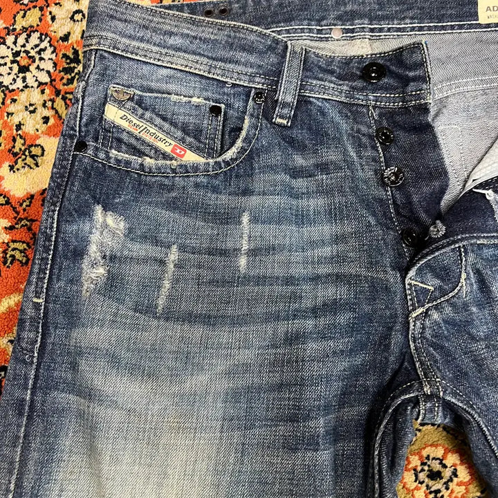 [BUNJANG] Adidas x Diesel Larkee Vintage Washed Denim Pants / [29] 아디다스 디젤 LARKEE 빈티지 워싱 데님팬츠