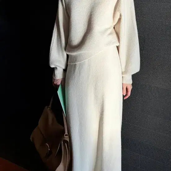 [BUNJANG] Broad Elegant Two-Piece Ivory Set (F) / 새제품 / 브로드 우아 투피스 아이보리 세트 (F)