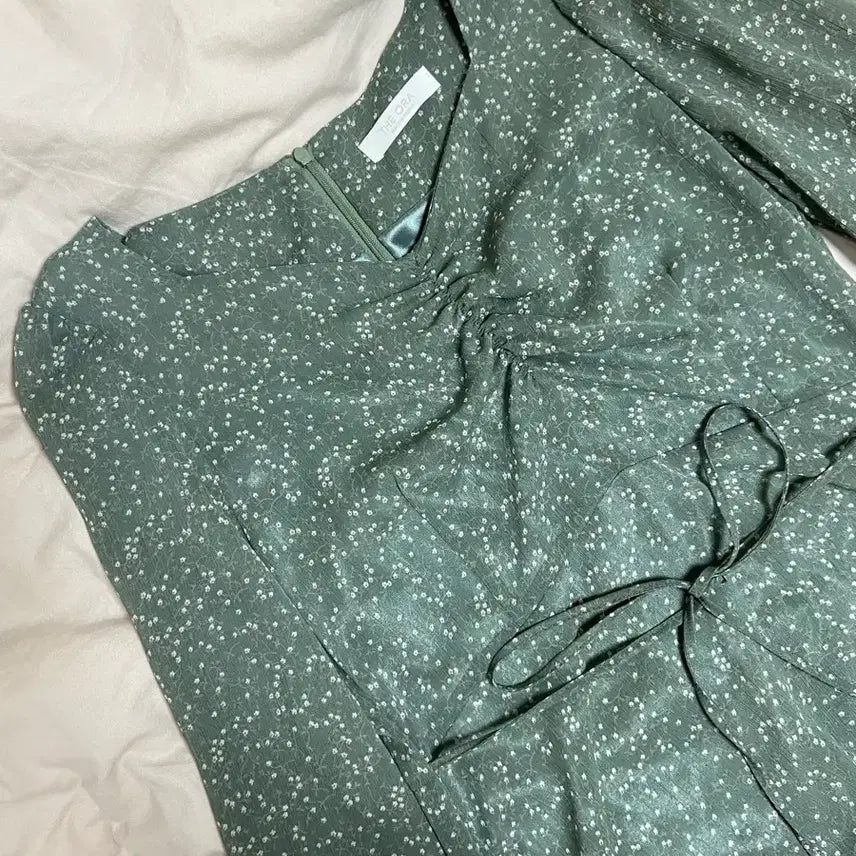 [BUNJANG] Shes Green Chiffon Dress / Shes 그린 쉬폰 원피스