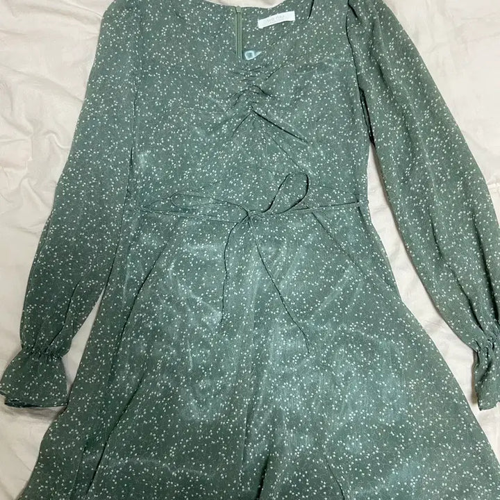 [BUNJANG] Shes Green Chiffon Dress / Shes 그린 쉬폰 원피스