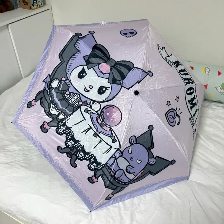 [BUNJANG] Sanrio Kuromi Mini Parasol &amp; Towel Bundle / 산리오 쿠로미 미니 양산/우산 과 타올 일괄 판매합니당