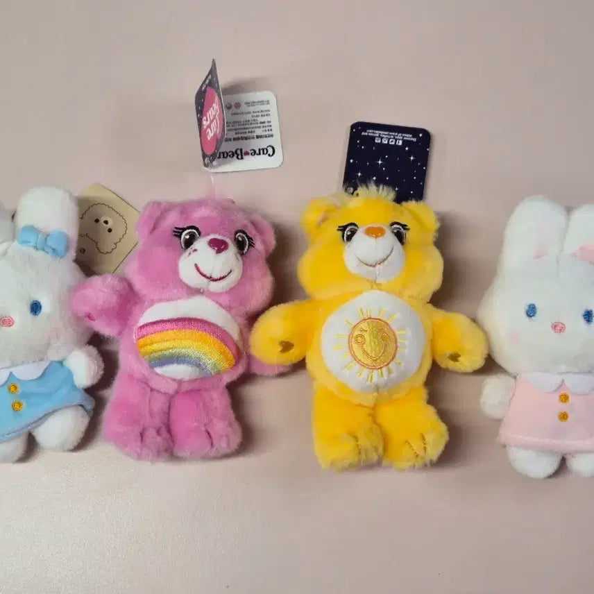 [BUNJANG] Care Bears Cheer Bear Bag Charm Keychain Bundle / 케어베어 인형 치어베어 가방고리 키링 일괄