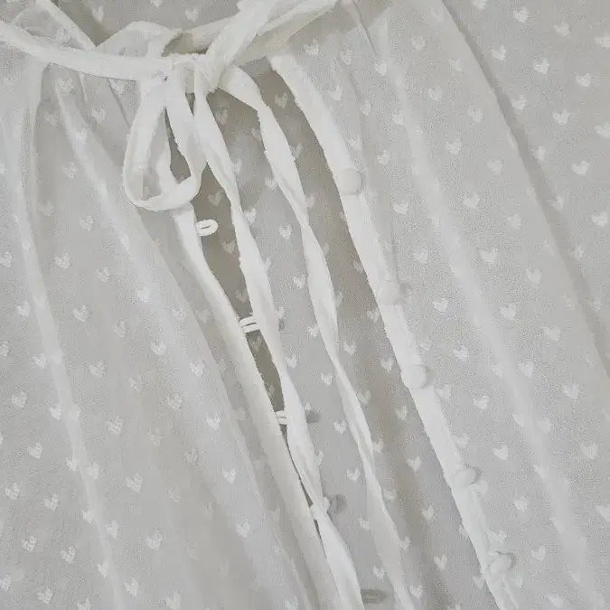 [BUNJANG] Sheer Lace Blouse / 시스루 레이스 블라우스 새상품
