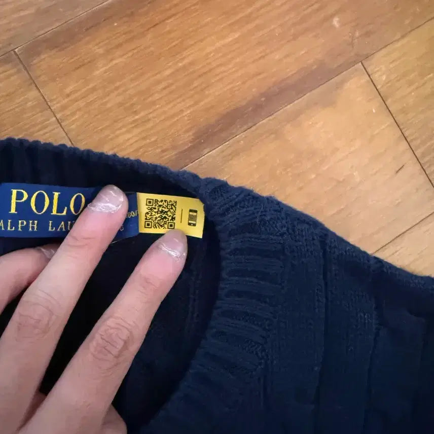 [BUNJANG] Polo Ralph Lauren Navy Cable Knit Sweater / 폴로 랄프로렌 네이비 꽈배기 니트