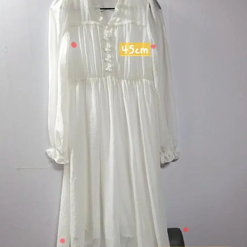 [BUNJANG] Ling Dian White Flower Long Dress / Ling Dian 화이트 플라워 롱 원피스> 새상품