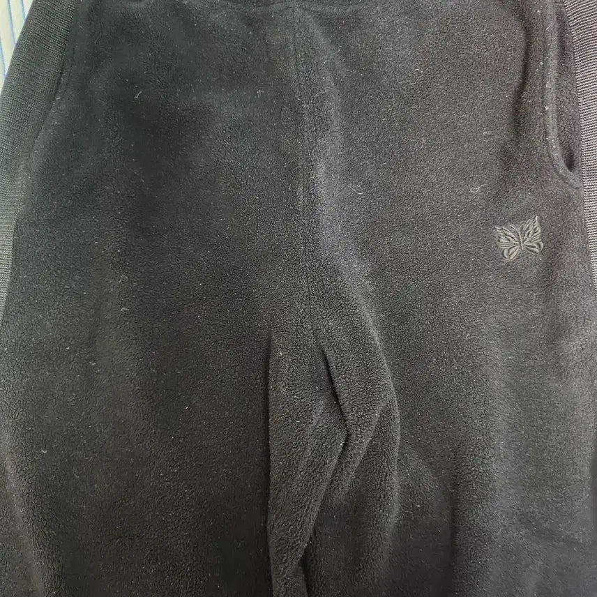 [BUNJANG] Uniqlo x Needles Fleece Wide Pants Black / 유니클로 x 니들스 플리스 와이드 팬츠 블랙 (JP)