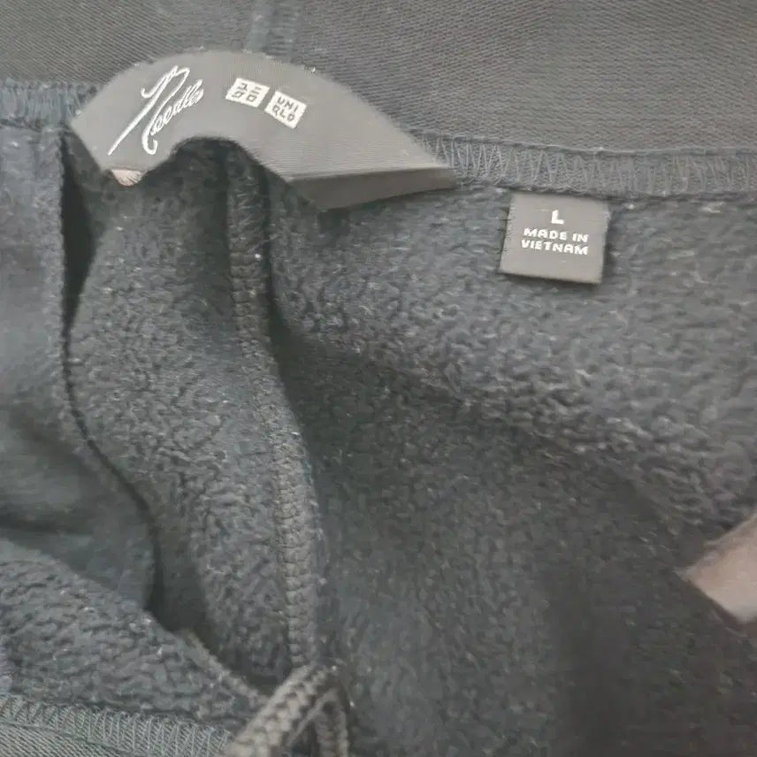 [BUNJANG] Uniqlo x Needles Fleece Wide Pants Black / 유니클로 x 니들스 플리스 와이드 팬츠 블랙 (JP)