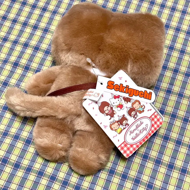 [BUNJANG] Hello Kitty x Sekiguchi Monchhichi Collaboration Gingham Check Doll / 헬로키티 세키구치 몬치치 콜라보 깅엄체크 인형