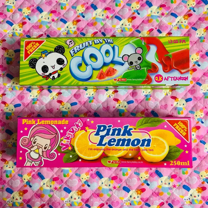 [BUNJANG] Vintage Pencil Case Set (Panda Jelly &amp; Lemonade Girl Designs) / 고전 필통 ) 판다젤리/레모네이드 소녀