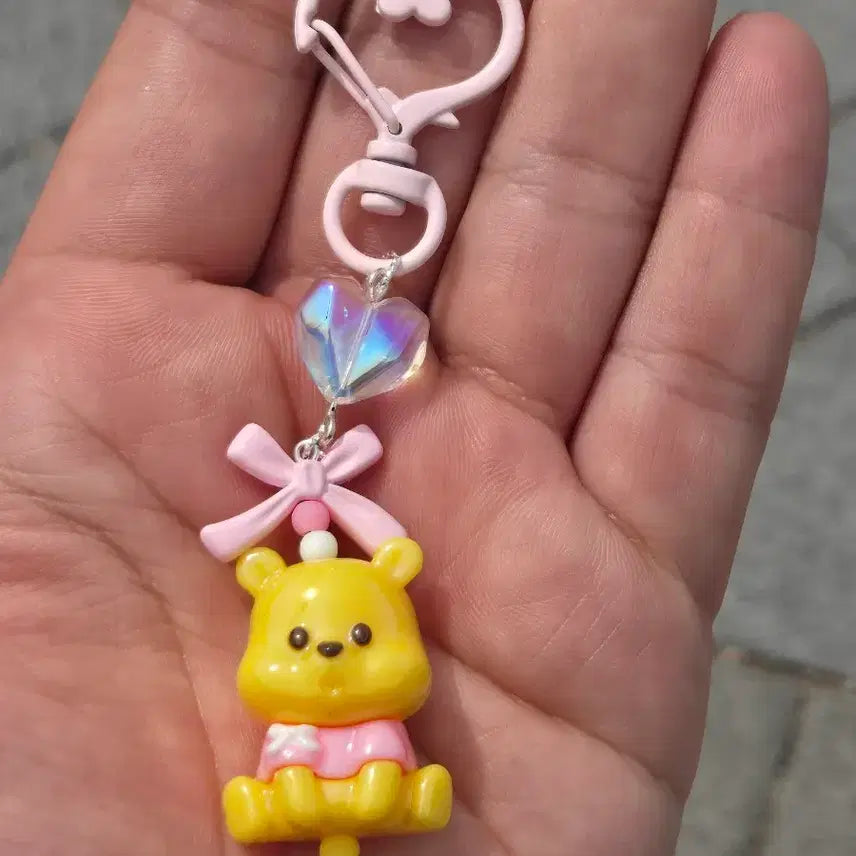 [BUNJANG] Winnie the Pooh Heart Charm Keychain / 사랑해 곰돌이 푸 키링