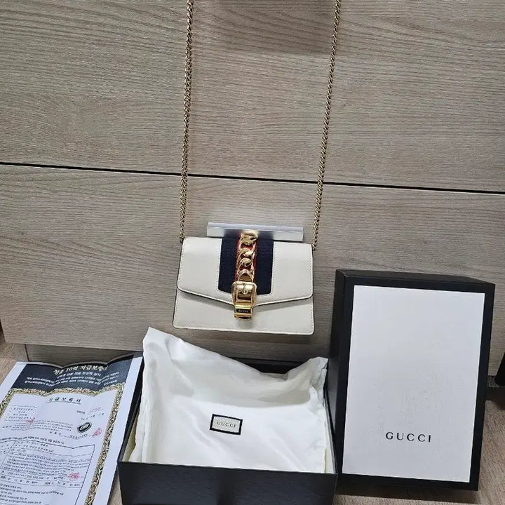 [BUNJANG] Gucci Sylvie Mini Chain Bag White Full Set / 구찌 실비 미니 체인백 화이트 풀세트