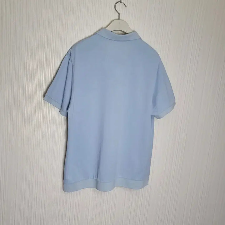 [BUNJANG] Lacoste Sky Blue Open Collar Short Sleeve Polo T-Shirt / 110 라코스테 오픈카라 반팔 폴로 티셔츠 스카이블루