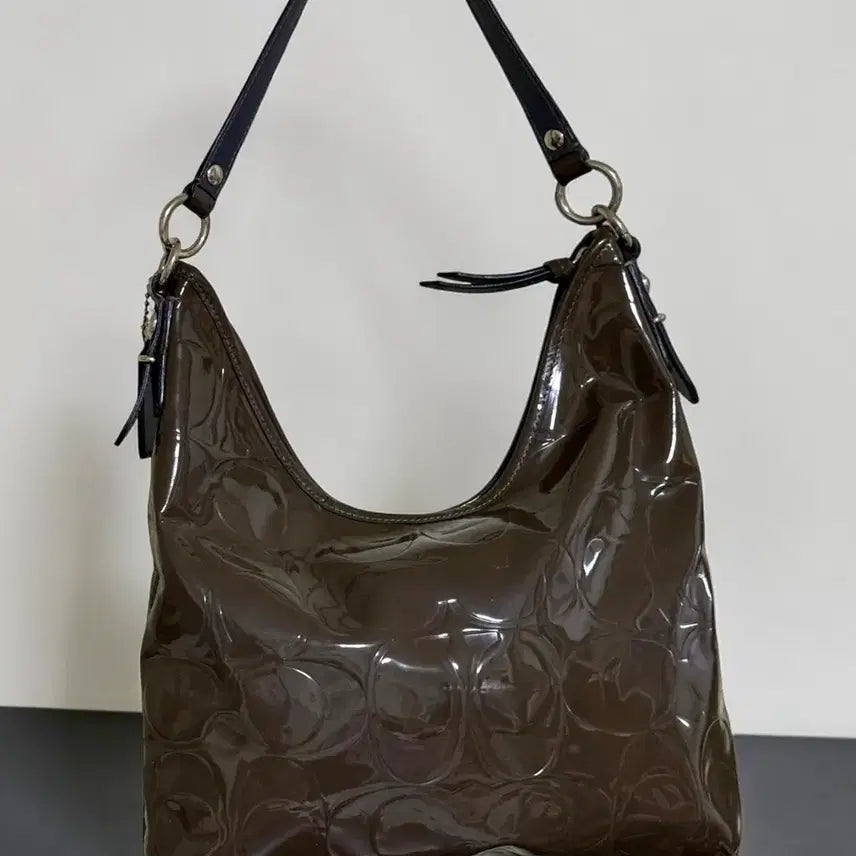 [BUNJANG] Coach Signature Enamel Hobo Bag Khaki / 코치 시그니처 에나멜 호보백 카키