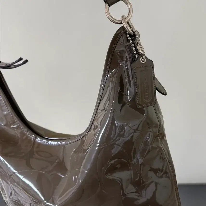 [BUNJANG] Coach Signature Enamel Hobo Bag Khaki / 코치 시그니처 에나멜 호보백 카키