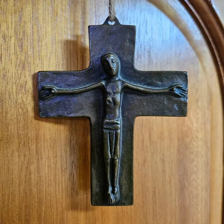 [BUNJANG] Vintage American Bronze Mini Wall Cross / 미국 올드 청동브론즈 미니 벽걸이 십자가.