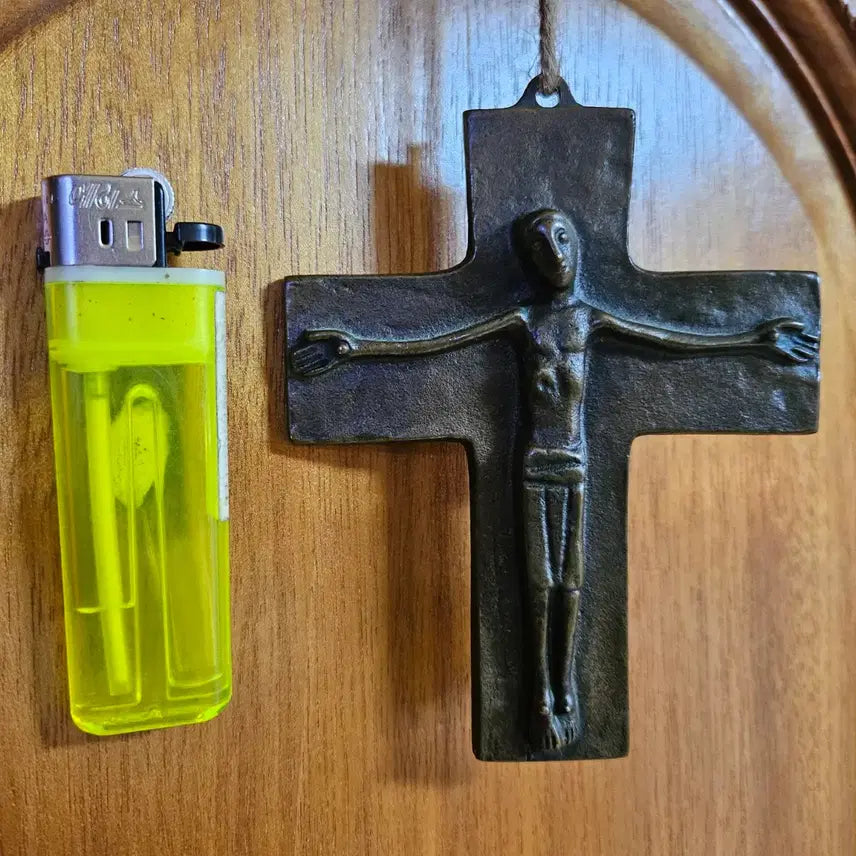[BUNJANG] Vintage American Bronze Mini Wall Cross / 미국 올드 청동브론즈 미니 벽걸이 십자가.