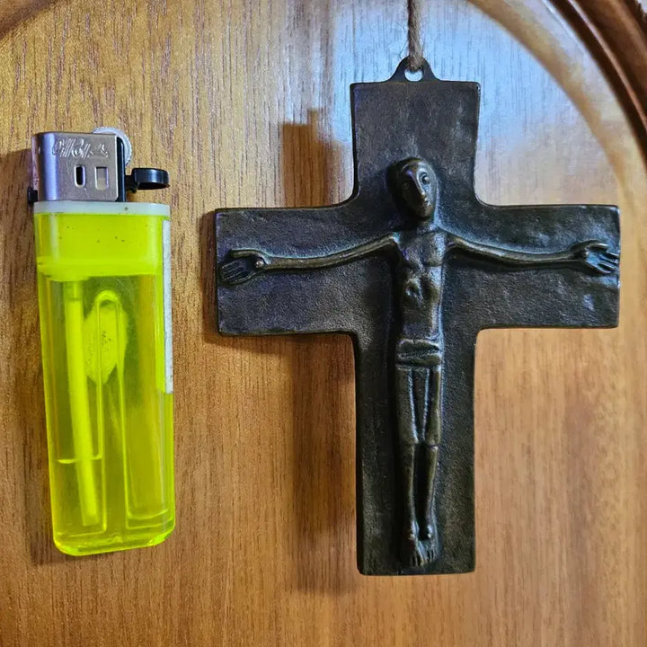 [BUNJANG] Vintage American Bronze Mini Wall Cross / 미국 올드 청동브론즈 미니 벽걸이 십자가.